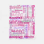 Gepersonaliseerde roze aangepaste naam Collage Gir Fleece Deken (Voorkant)