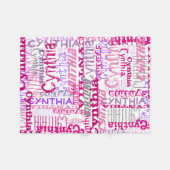 Gepersonaliseerde roze aangepaste naam Collage Gir Fleece Deken (Voorkant (Horizontaal))