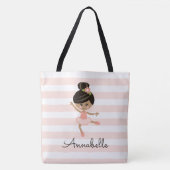 Gepersonaliseerde roze Afrikaanse Amerikaanse Ball Tote Bag (Voorkant)