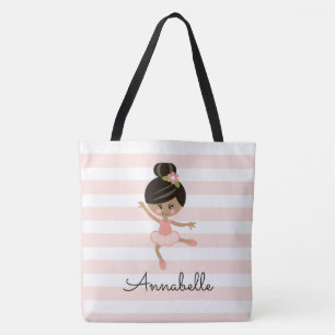 Gepersonaliseerde roze Afrikaanse Amerikaanse Ball Tote Bag