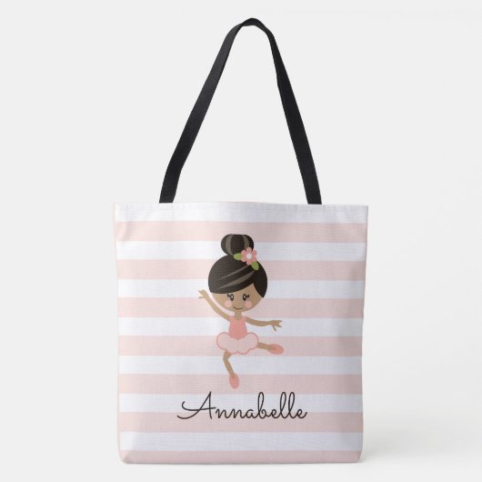Gepersonaliseerde roze Afrikaanse Amerikaanse Ball Tote Bag (Voorkant)