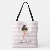Gepersonaliseerde roze Afrikaanse Amerikaanse Ball Tote Bag (Achterkant)