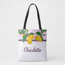 Gepersonaliseerde Roze Amalfi Citroen Citrus Tote Bag
