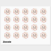 Gepersonaliseerde roze ananas glitter monogram ronde sticker (Vel)