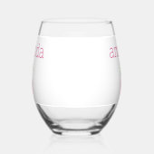 Gepersonaliseerde Roze Ananas Preppy Wijnglas Zonder Voet (Links)