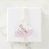 Gepersonaliseerde Roze Baby doop HART dank u Bedankjes Labels (In situ)