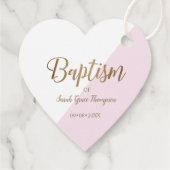 Gepersonaliseerde Roze Baby doop HART dank u Bedankjes Labels (Achterkant)
