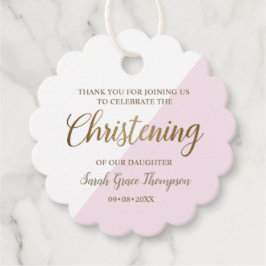 Gepersonaliseerde Roze Baby meisje doopsel dank u Bedankjes Labels