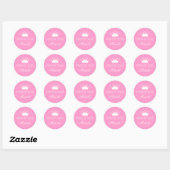 Gepersonaliseerde roze baby shower stickers met kr (Vel)