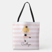Gepersonaliseerde roze Ballerina Canvas tas Blonde (Voorkant)