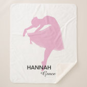 Gepersonaliseerde roze ballerina danser Sherpa Bla Sherpa Deken (Voorkant)