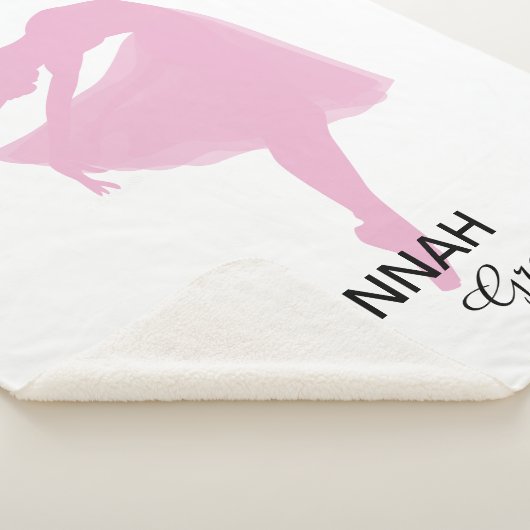 Gepersonaliseerde roze ballerina danser Sherpa Bla Sherpa Deken (3/4)