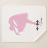 Gepersonaliseerde roze ballerina danser Sherpa Bla Sherpa Deken (Voorkant (horizontaal))