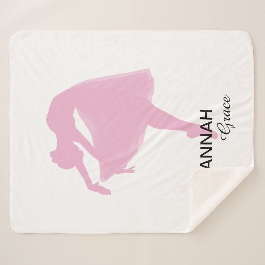 Gepersonaliseerde roze ballerina danser Sherpa Bla Sherpa Deken (Voorkant (horizontaal))