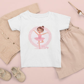 Gepersonaliseerde roze ballerina kinder shirts