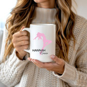 Gepersonaliseerde Roze Ballerina Koffie Mok