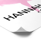Gepersonaliseerde roze ballerina Poster (Hoek)