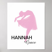 Gepersonaliseerde roze ballerina Poster (Voorkant)