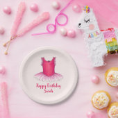 Gepersonaliseerde roze ballet Ballerina Birthday T Papieren Bordje (Feest)
