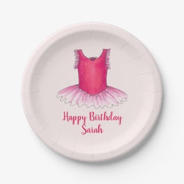 Gepersonaliseerde roze ballet Ballerina Birthday T Papieren Bordje