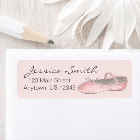Gepersonaliseerde roze ballet Slipper Ballerina Da Etiket (Insitu)
