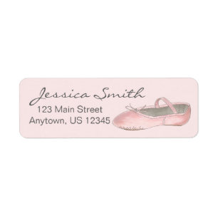 Gepersonaliseerde roze ballet Slipper Ballerina Da Etiket