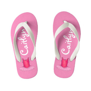 Gepersonaliseerde roze ballet Tutu Ballerina Dance Kinder Teenslippers