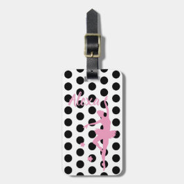 Gepersonaliseerde Roze Balletjes Bagage Label voor