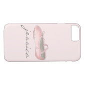 Gepersonaliseerde roze balletschoen dance ballerin Case-Mate iPhone case (Achterkant (Horizontaal))