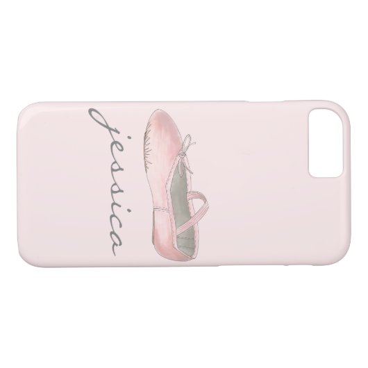 Gepersonaliseerde roze balletschoen dance ballerin Case-Mate iPhone case (Achterkant (Horizontaal))