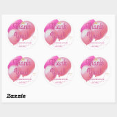 Gepersonaliseerde roze ballon Bedankt Ronde Sticker (Vel)