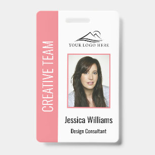 Gepersonaliseerde Roze Bedrijfsbeveiligings-ID voo Badge