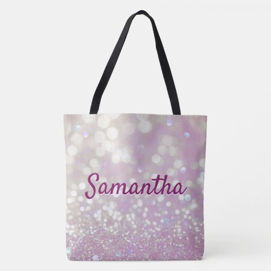 Gepersonaliseerde roze bespaarde Canvas tas (Voorkant)