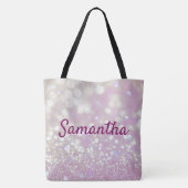 Gepersonaliseerde roze bespaarde Canvas tas (Achterkant)
