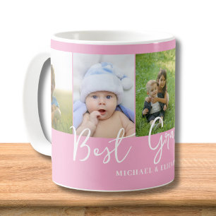 Gepersonaliseerde Roze Beste Oma Foto Koffiemok
