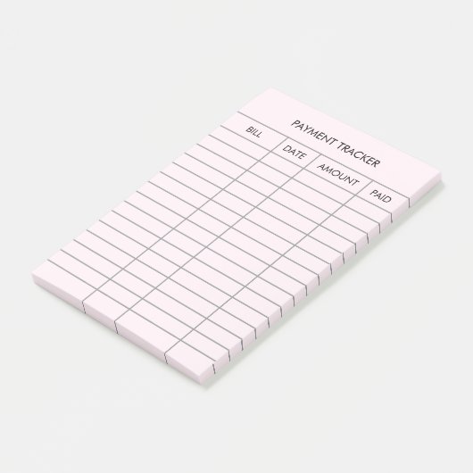 Gepersonaliseerde roze betaling tracker post-it® notes (Schuin)