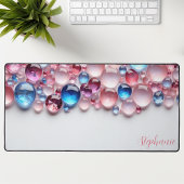 Gepersonaliseerde Roze & Blauwe Edelsteen Bureaumat