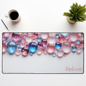 Gepersonaliseerde Roze & Blauwe Edelsteen Bureaumat
