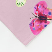 Gepersonaliseerde Roze Blauwe Groene Magenta Vlind Fleece Deken (Hoek)