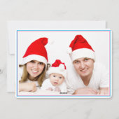 Gepersonaliseerde roze blauwe kerstrecker Wreath Feestdagenkaart (Achterkant)