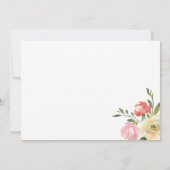 Gepersonaliseerde roze bloeit Moderne Waterverf Bl Notitiekaartje (Achterkant)