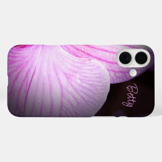 Gepersonaliseerde roze bloem Apple iPhone Case (Achterkant (horizontaal))