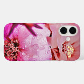 Gepersonaliseerde roze bloem Apple iPhone Case (Achterkant (horizontaal))