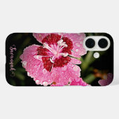 Gepersonaliseerde roze bloem Apple iPhone Case (Achterkant (horizontaal))
