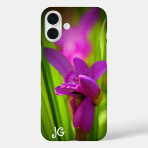 Gepersonaliseerde roze bloem Apple iPhone Case