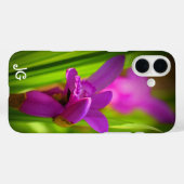 Gepersonaliseerde roze bloem Apple iPhone Case (Achterkant (horizontaal))