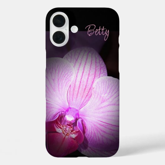 Gepersonaliseerde roze bloem Apple iPhone Case (Achterkant)