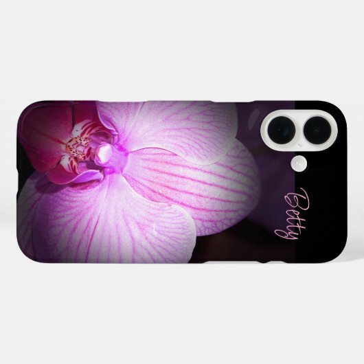 Gepersonaliseerde roze bloem Apple iPhone Case (Achterkant (horizontaal))