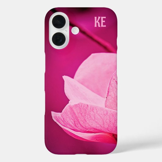 Gepersonaliseerde roze bloem Apple iPhone Case (Achterkant)