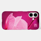 Gepersonaliseerde roze bloem Apple iPhone Case (Achterkant (horizontaal))
